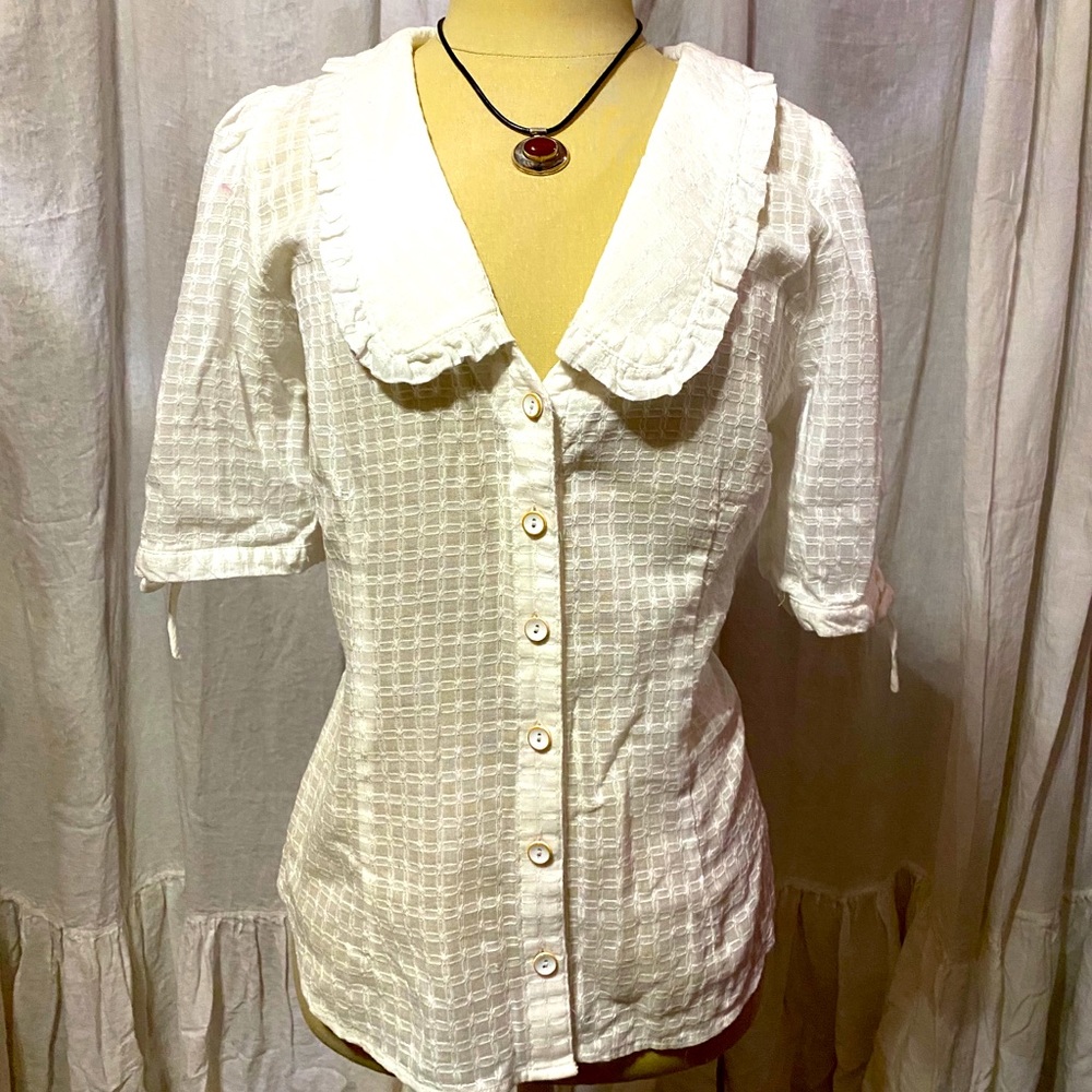Mauve button down top